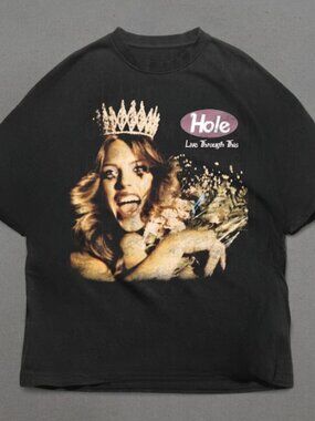 Hole Live Through This T-shirt, Oversized Band Tee